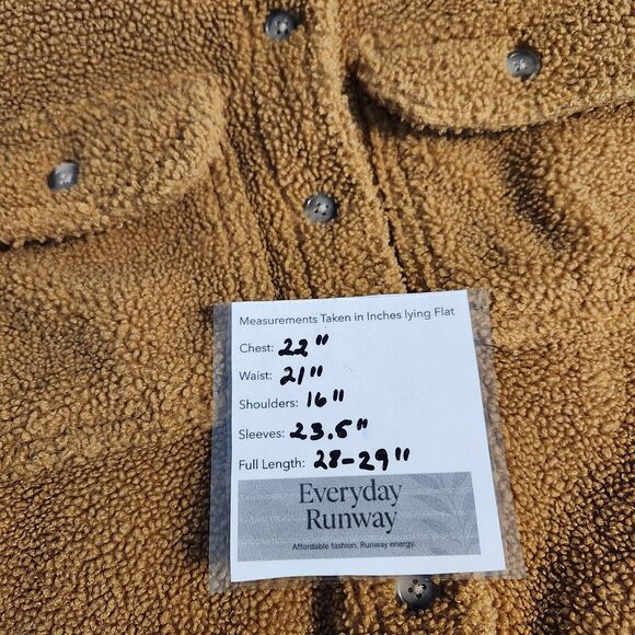 Women's Faux Shearling Jacket Universal Thread Brown Size XS OVERSIZED - Picture 6 of 6